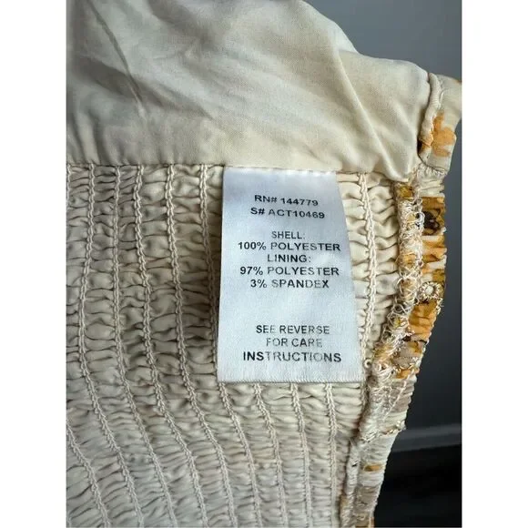 12th Tribe Versailles yellow floral cropped tank Medium - Picture 7 of 8